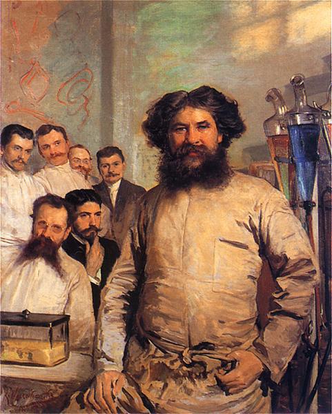 Leon Wyczolkowski Portrait of Ludwik Rydygier with his assistants. Germany oil painting art